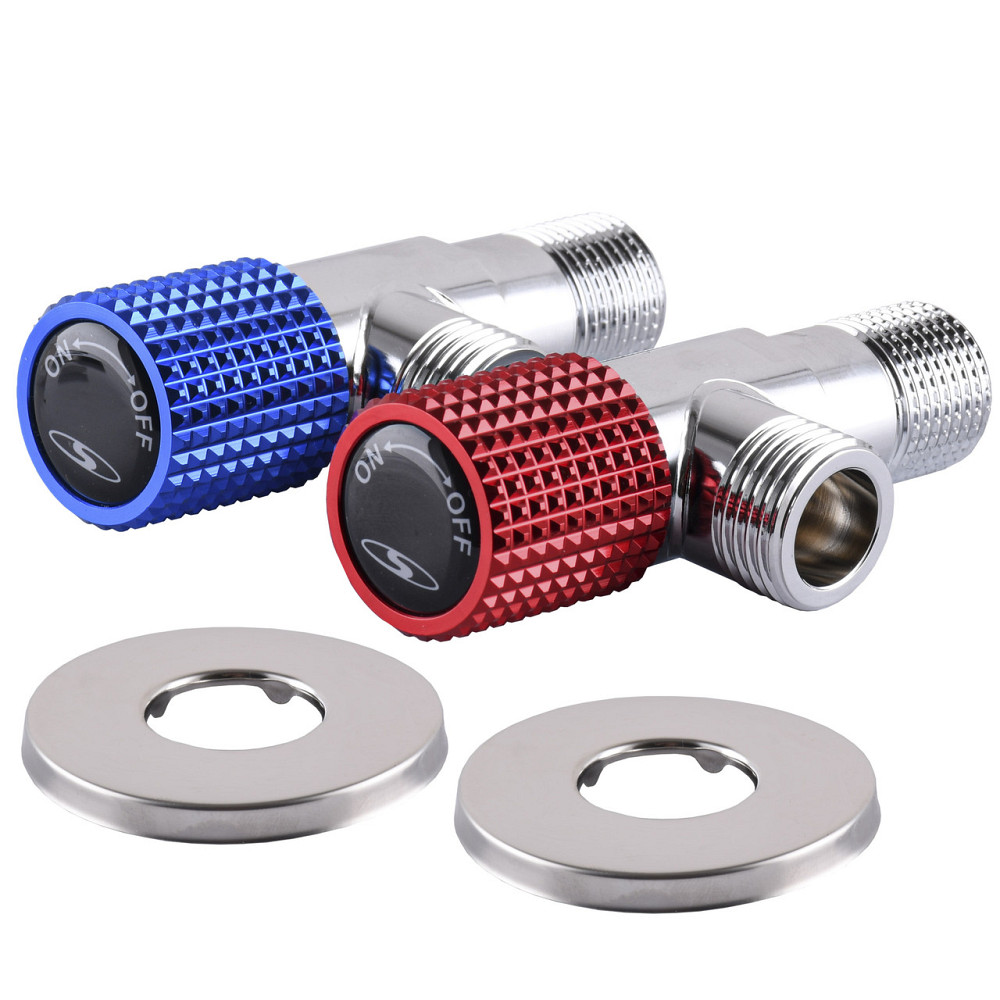 !!Набір кранів кутових кераміка SOLOMON EXCLUSIVE 1/2″X1/2″ 9889 RED/BLUE (1уп.) Киев - изображение 2