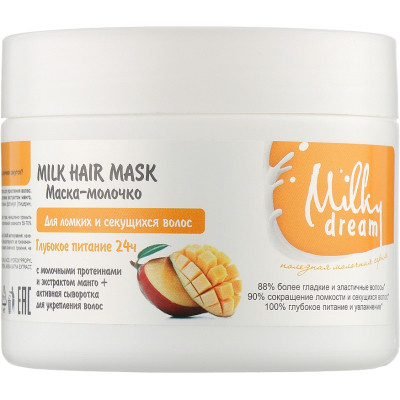 Маска для волос Milky Dream для ломких и секущихся волос Глубокое питание 24 часа 300 мл (4820205302527) Винница - изображение 1