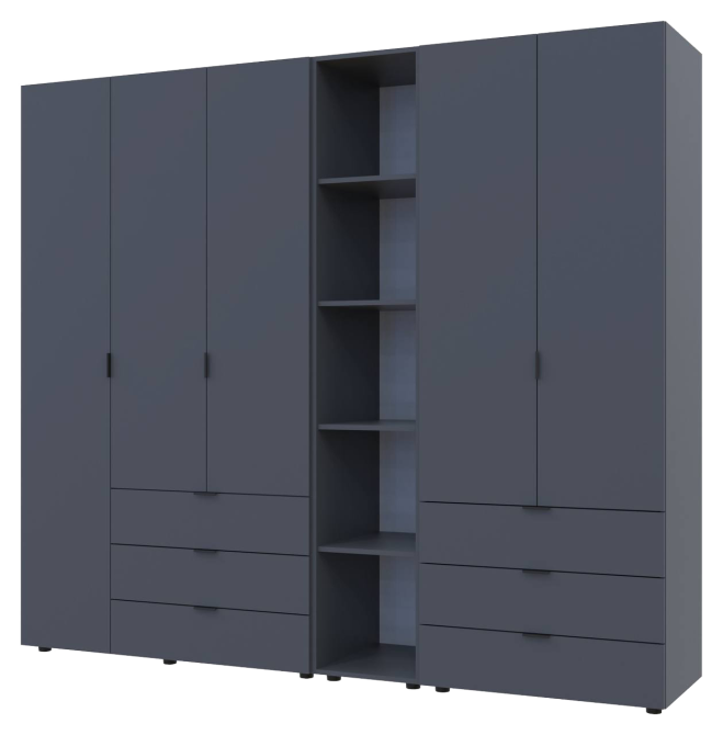 Комплект шаф для одягу Doros Гелар (3 шт.) 231,9х49,5х203,4 см Графіт (DRS-011159) Дніпро - фото 1