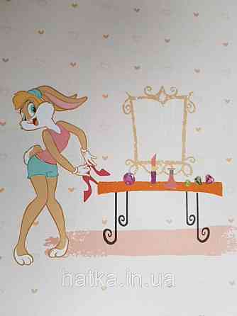 Обои виниловые на флизелине AdaWall Ada Kids метровые детские герои мультфильма Луни тюнз крольчиха Лола Банни Киев