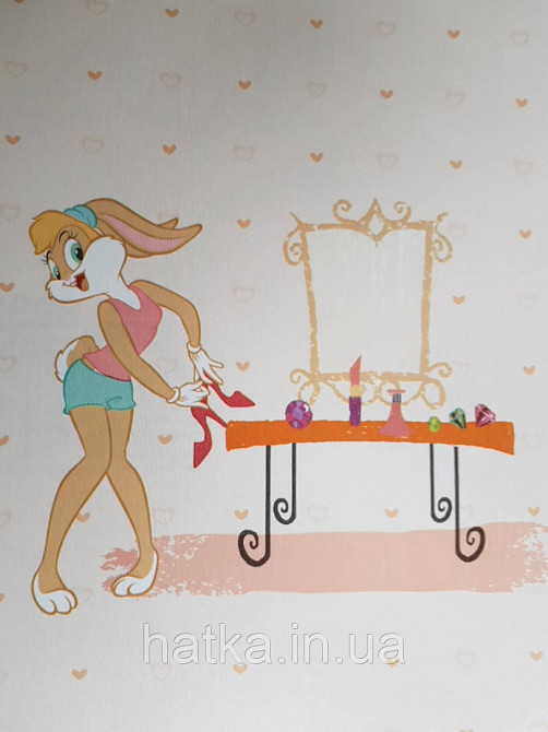 Обои виниловые на флизелине AdaWall Ada Kids метровые детские герои мультфильма Луни тюнз крольчиха Лола Банни Киев - изображение 3