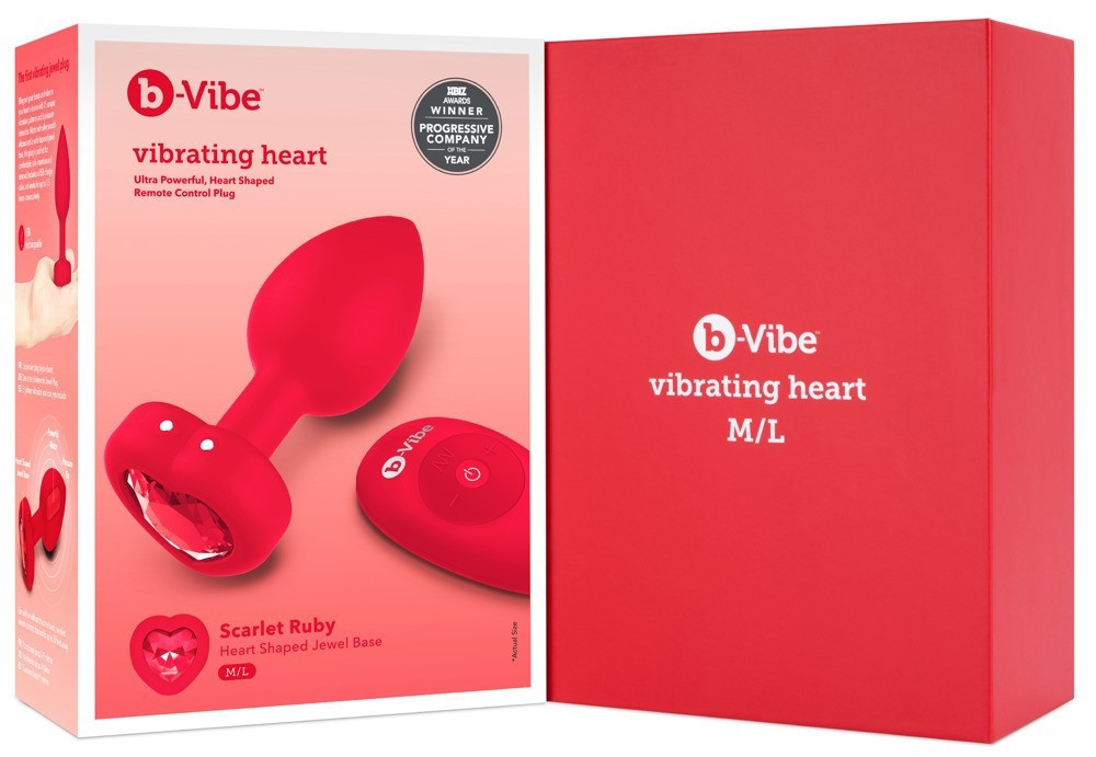 Анальная пробка с вибрацией и пультом управления B-Vibe Vibrating Heart Plug M/L Red Sex Aura Киев - изображение 10