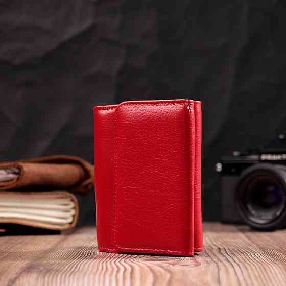 Горизонтальный кошелек для женщин из натуральной кожи ST Leather 19478 Красный Киев