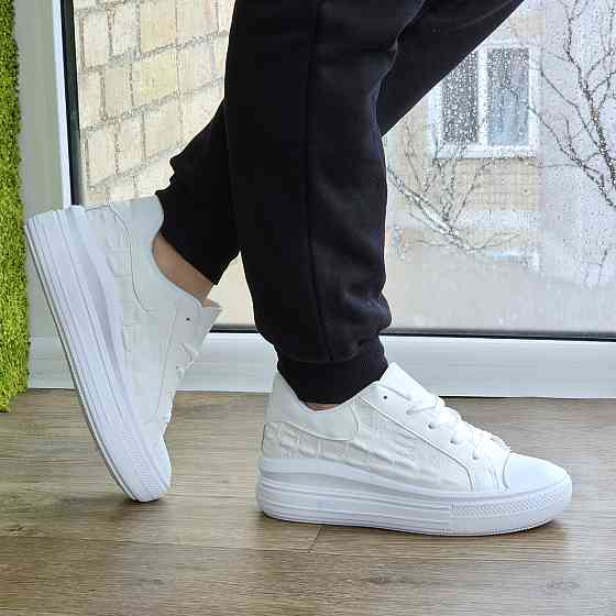 Жіночі Кросівки Кеди на Танкетці Білі Сліпони Мокасини на Платформі (розміри: 36,37,38,39,40,41) - 70-1 Дніпро