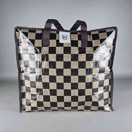 Сумка господарська, поліпропіленова, з кольоровим малюнком No1 Шахи+круги (38x34x18) (1 шт.) Харків