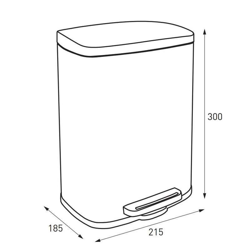 Прямокутне сміттєве відро Mixxus Bevel-TC0105 5л з плавним закриванням, колір нержавіюча сталь (MI7086) Харків - фото 19