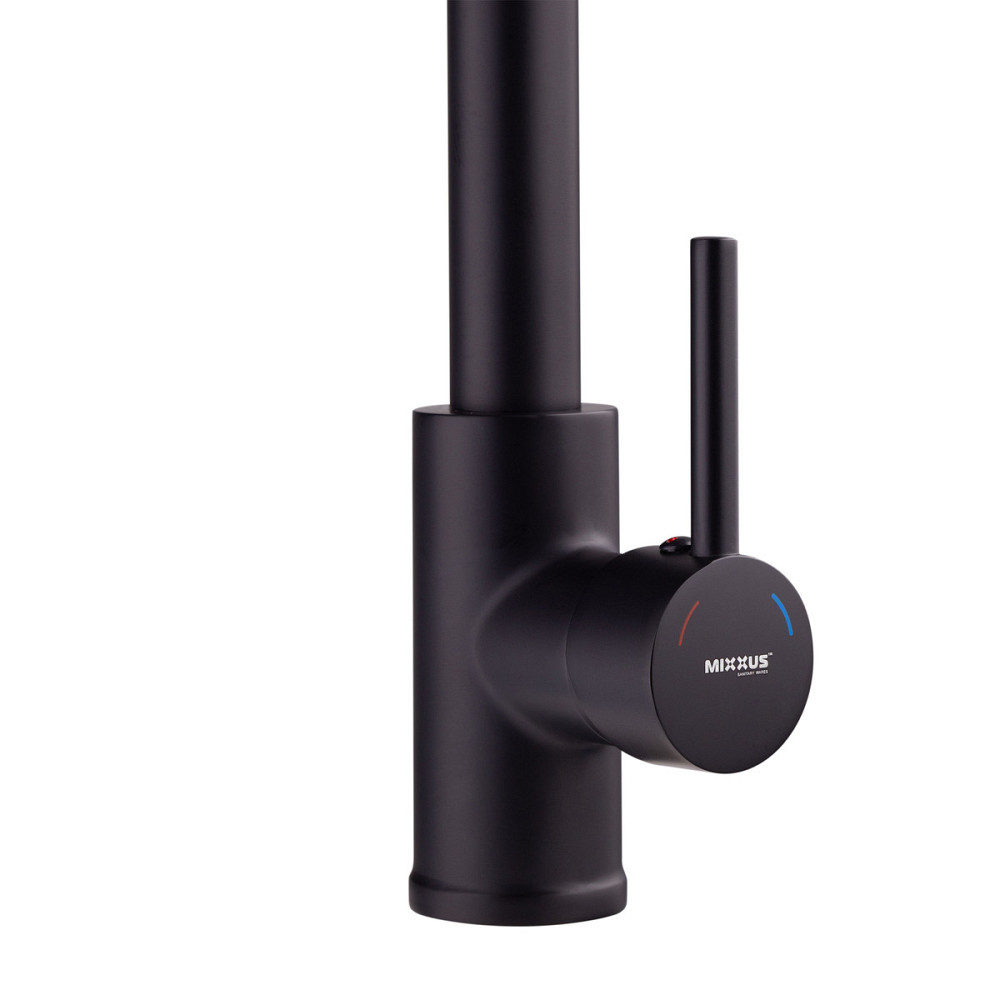 Кухонный смеситель с пружинным изливом Mixxus Premium SPRING 017 BLACK (MI6951) Харьков - изображение 10
