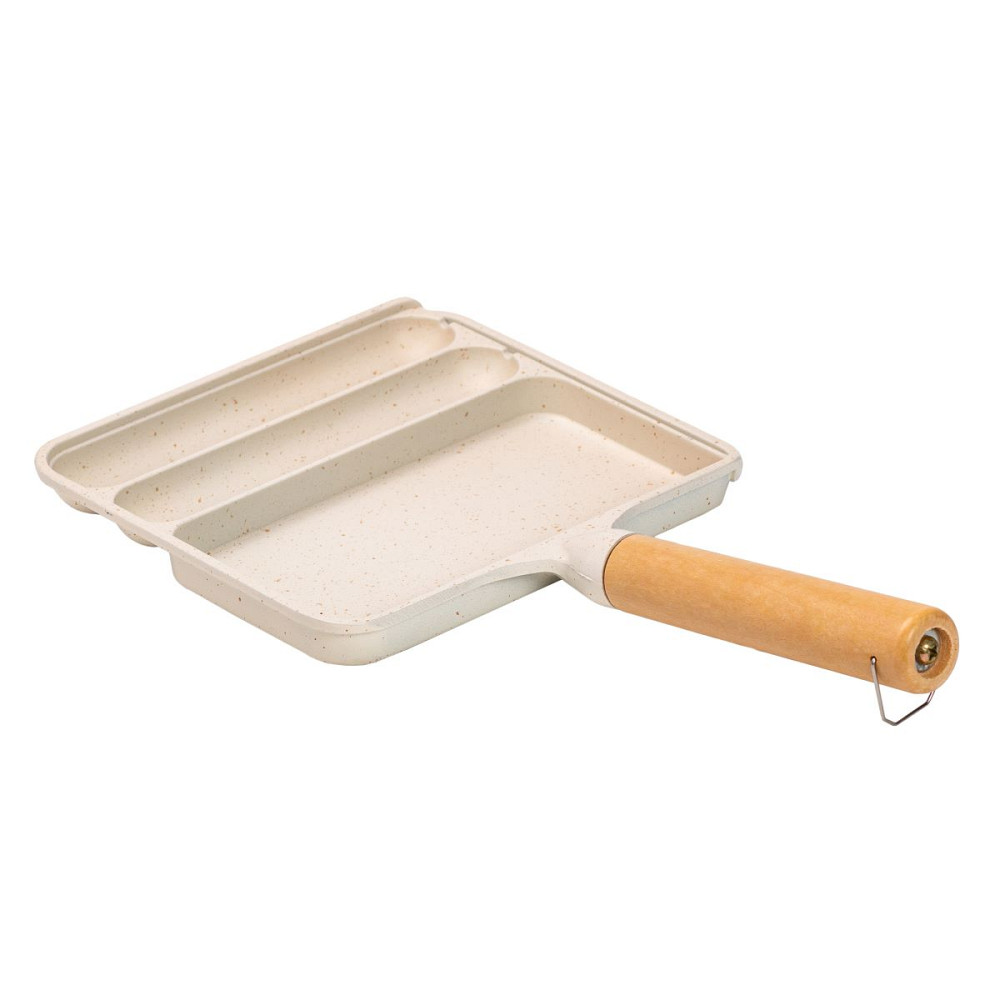 Сковорода прямокутна на 3 секції з антипригарним покриттям бежева HP39572W Коломия - фото 2