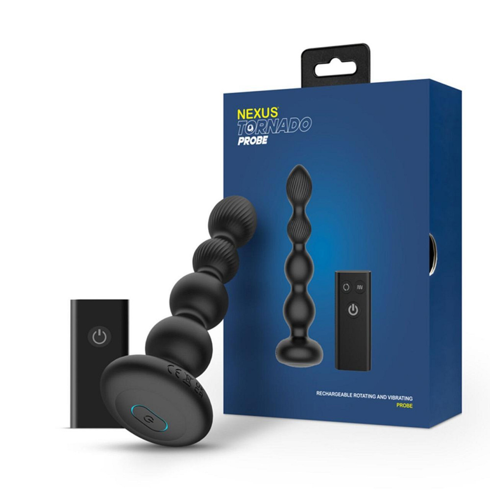 Анальний віброротатор Nexus Tornado Probe Edition, діаметр 3,5 см, вібрація + ротація, пульт ДУ Sex Aura Київ - фото 7