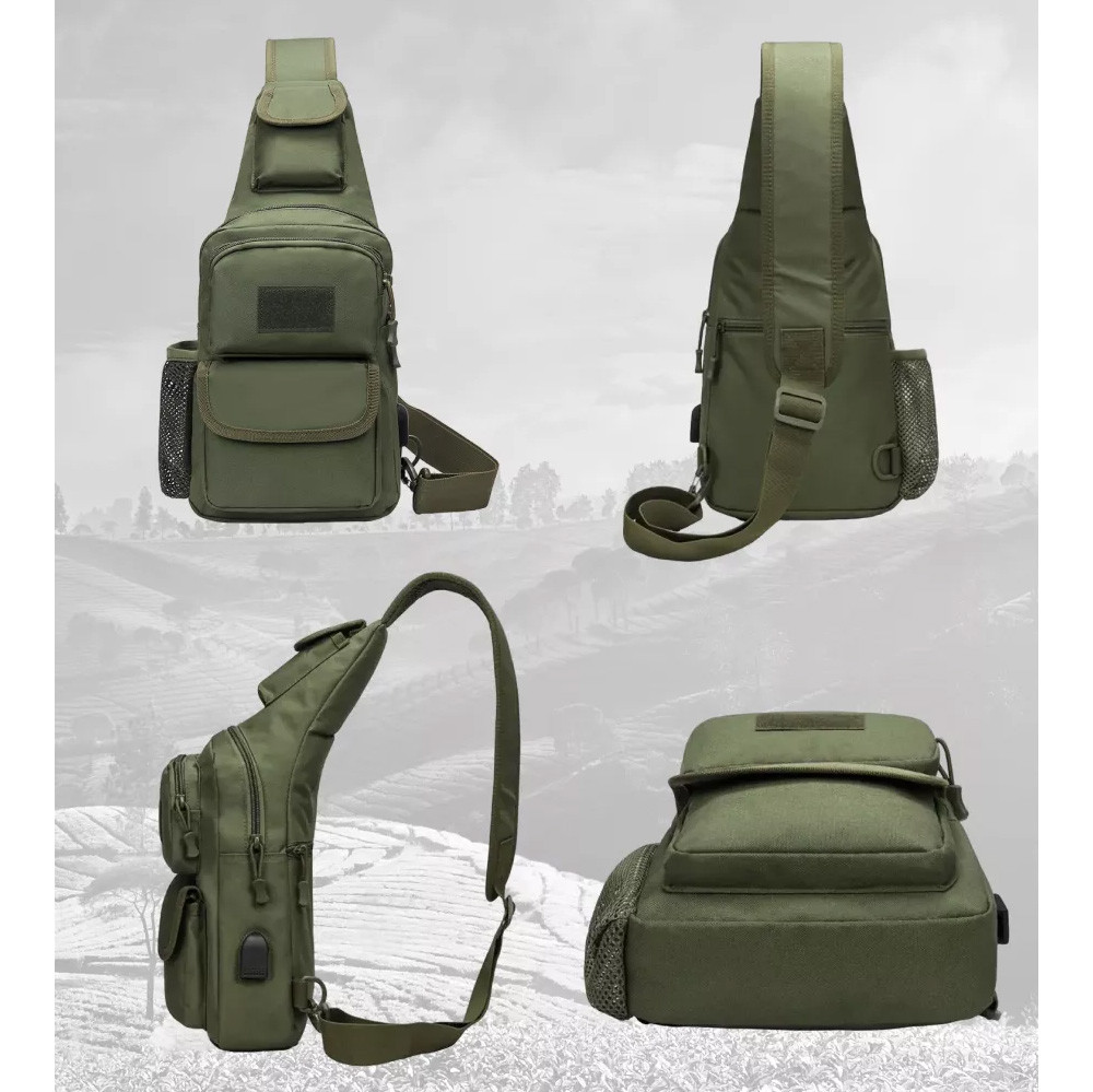 Сумка через плече військового забарвлення, Нагрудна сумка бананка містка Тактична месседжер GK-50 Львів - фото 11