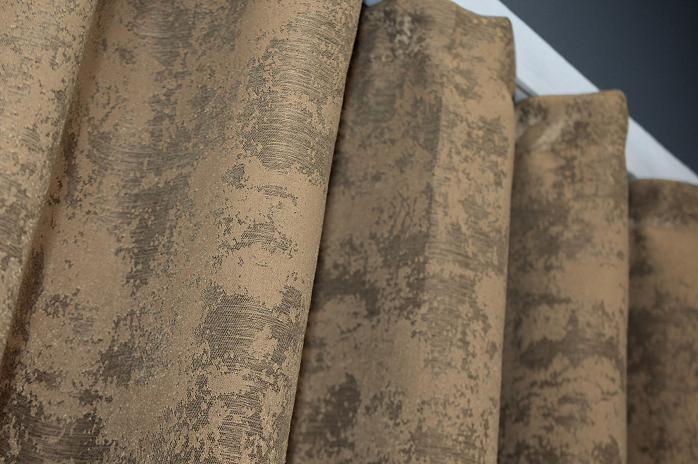 Комплект коротких штор VR-Textil Жакард Sultan YL № 1205ш Медово-золотистий 130х170 см 2 шт (35-0081) Київ - фото 5