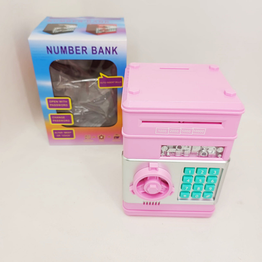Электронная копилка сейф банкомат для детей с PIN-кодом, автоматический прием банкнот и монет Pink PW-90 Львів - фото 5