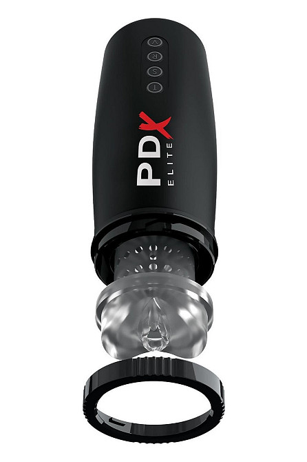 Мастурбатор Pipedream PDX Elite з вібрацією та всмоктуванням, чорний, 22 см Sex Aura Київ - фото 5