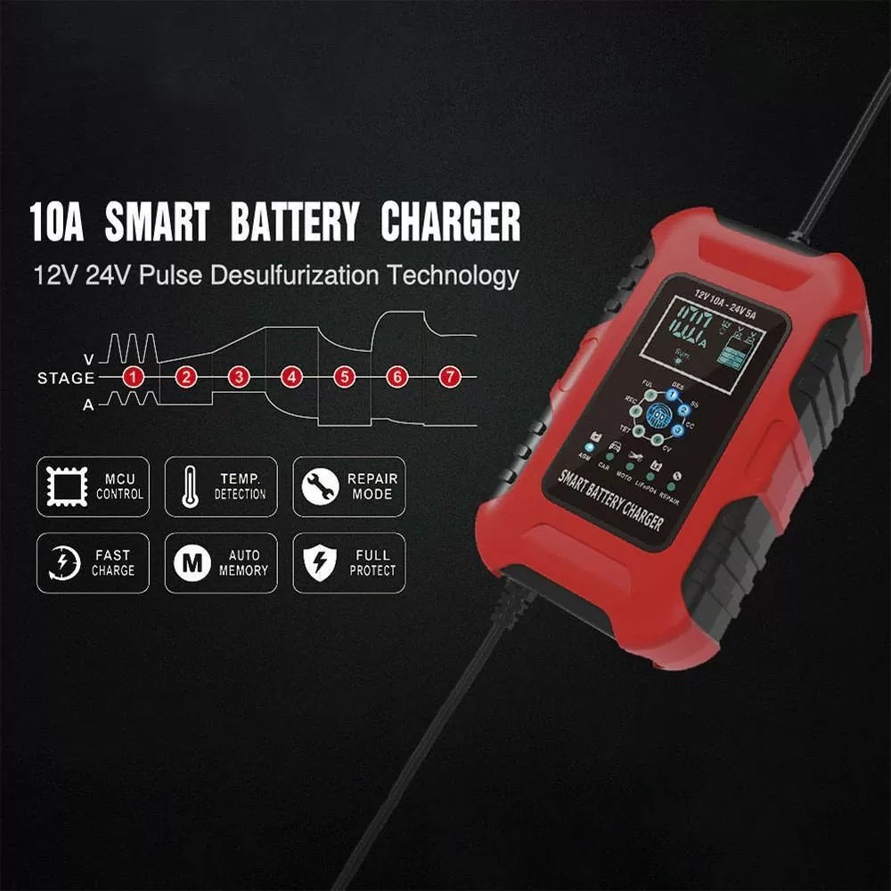 Автоматическое зарядное устройство Foxsur 12-24V 10А для авто аккумулятора Винница - изображение 10