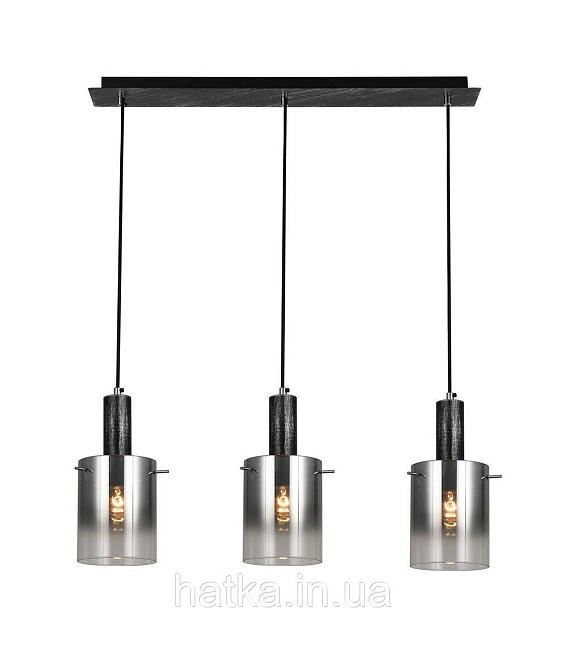 Підвісний світильник G 07459/3L матовий чорний сріблястий хром Київ - фото 1