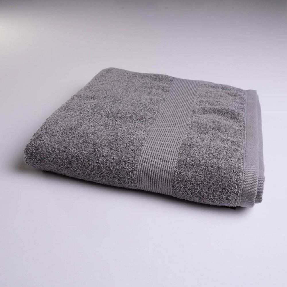 Банное махровое полотенце с бордюром GM Textile 70х140см 400г/м2 (Серый) Сумы - изображение 1