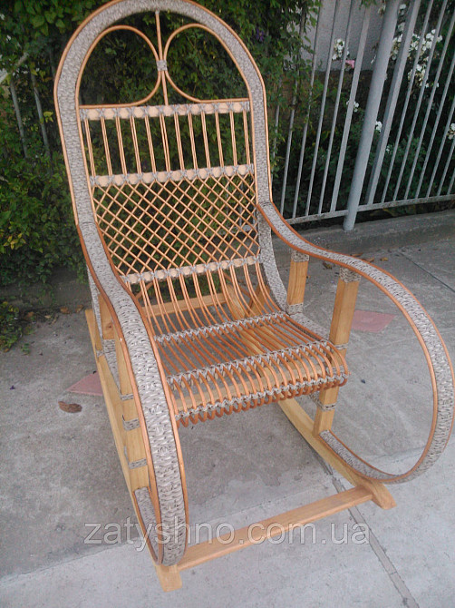 Крісло качалка сіра з ротанга Київ - фото 4