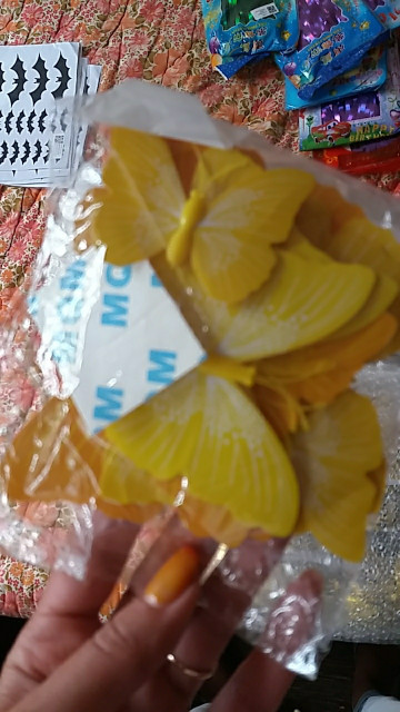 Желтые бабочки на магните - в наборе 12шт. разніх размеров, пластик Киев - изображение 2