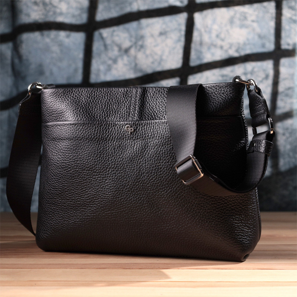 Жіночий шоппер 2 в 1 із натуральної шкіри GRANDE PELLE 22881 Чорний Київ - фото 10