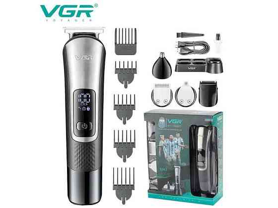 Машинка для пiдстригання 5Вт Акумулятор VGR 5 в 1 V-111, 9 насадок, LED display ТМ VGR Київ