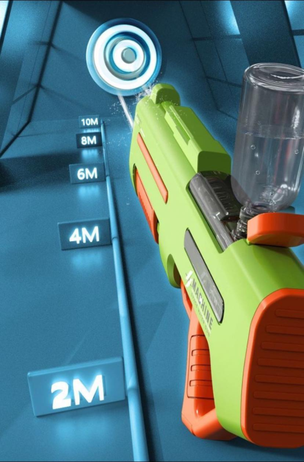 Водный пистолет для детей, электрический бластер, аккумуляторный, игрушечный автомат для детей, зелёный Каменец-Подольский - изображение 5