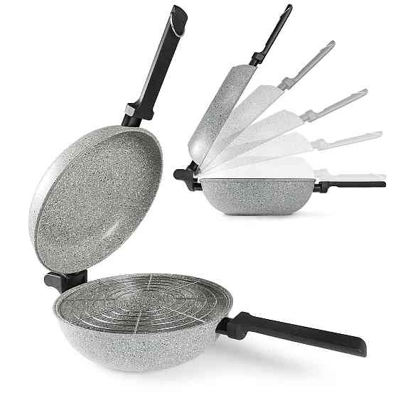 Сковорода двойная Flonal Dura Induction Rocky Twins 28 см с решеткой (RKIWP2830) Вінниця