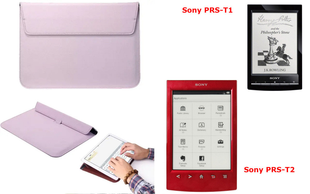 Чехол-конверт VitoCase для Sony PRS-T1, Sony PRS-T2, с функцией подставки для книги Коричневый Киев - изображение 1