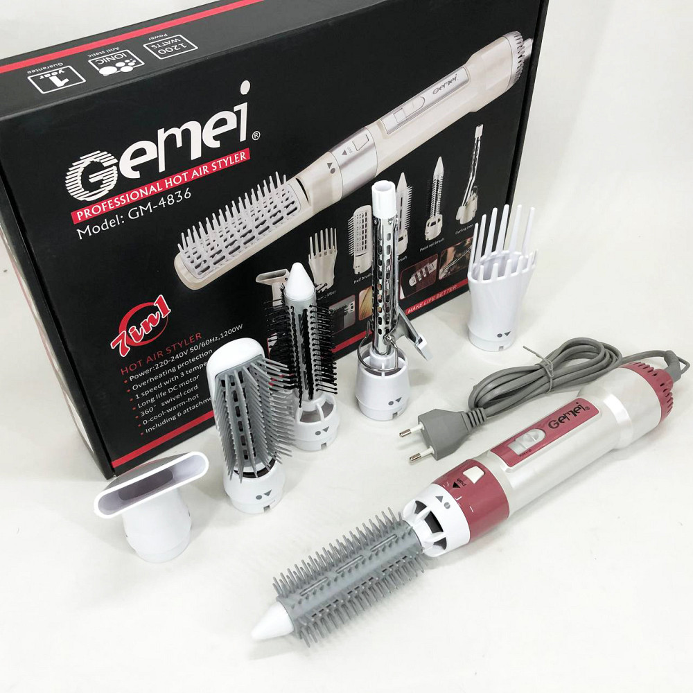 Электрический фен для профессионального использования Gemei GM-4836 7 в 1, Фен с режимом защиты волос IJ-14 Львов - изображение 14