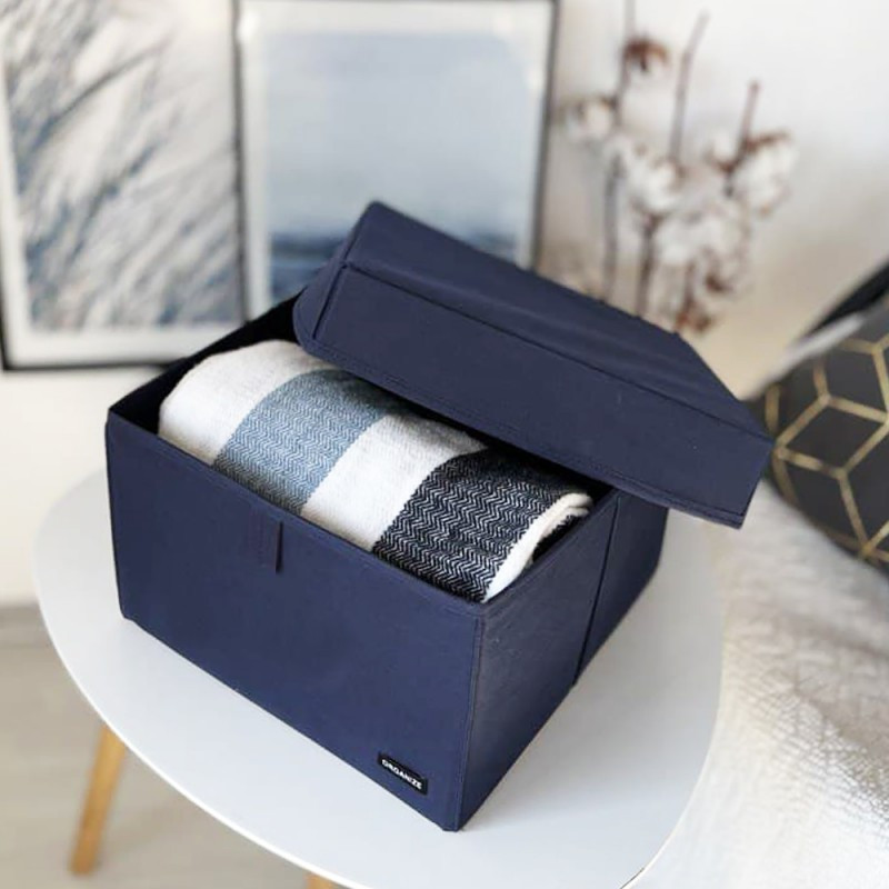 Короб для зберігання речей із кришкою 30х30х20см (Синій) Суми - фото 1