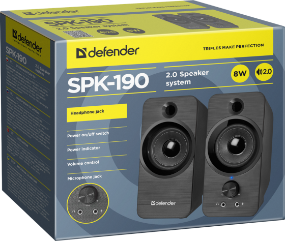 Акустика Defender 2.0 SPK 190 USB 8W Black (65190) (6514099) Київ