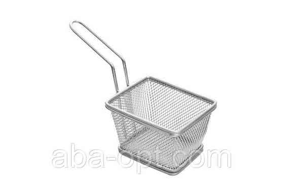 Кошик для подачі снеків прямокутний сталевого кольору 11 х 9 х 7 см (шт) Одеса