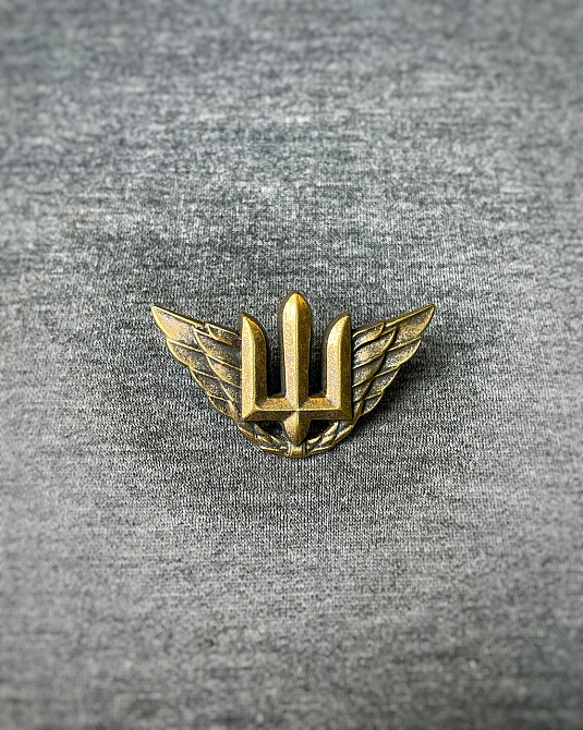 Беретний знак військово-повітряних сил України/ Кокарда повітряних сил металева Запоріжжя - фото 2