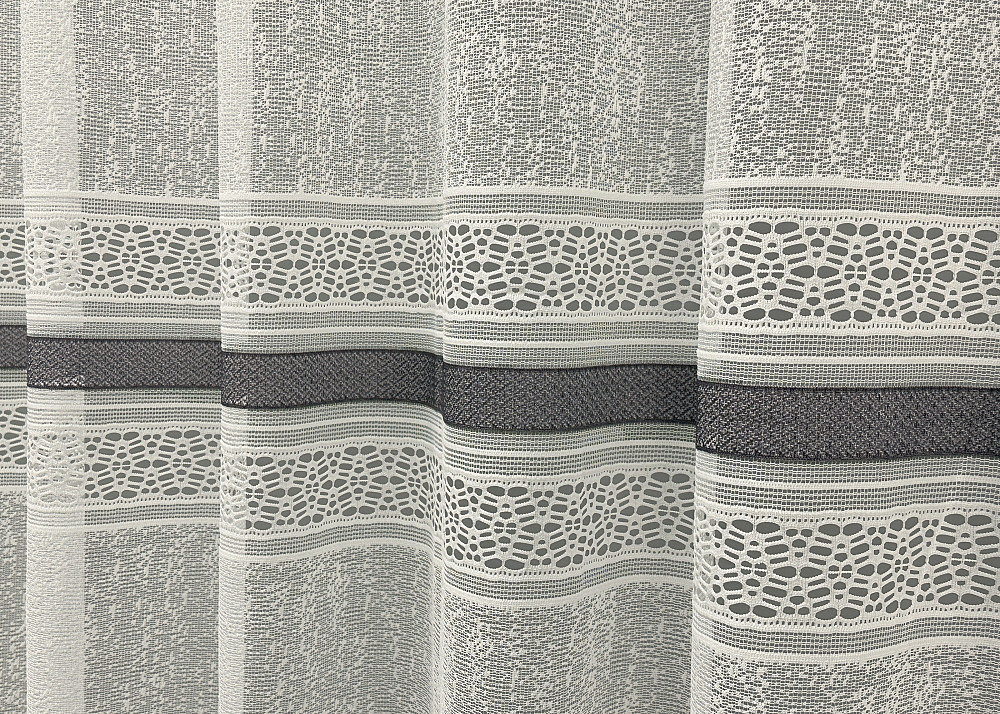 Тюль VR-Textil 1551т Bari Жакард Молочний з сірим 250х270 см (42-1421) Київ - фото 5