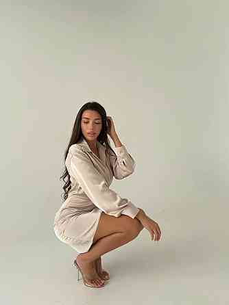 Жіноче привабливе елегантне коротке плаття double Шовк Армані Бежевий, 42/44 Одеса