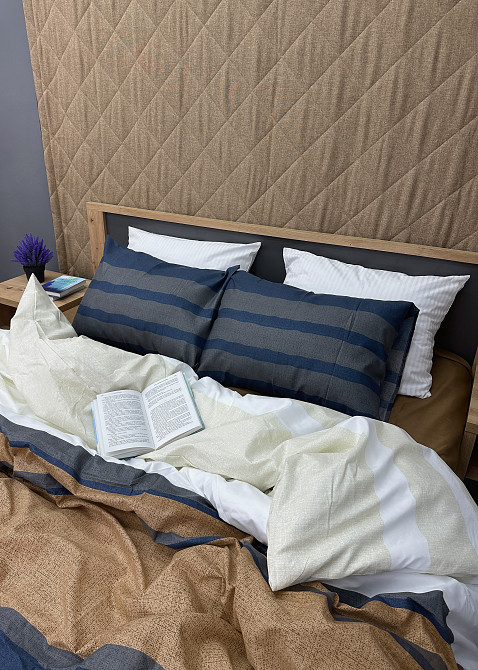 Комплект постельного белья, Decorator Vinette Полуторный 145х215 разноцветная полоска (88-007) Киев - изображение 8