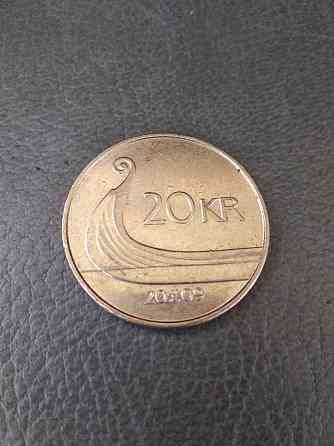 Човен вікінгів. Монета 20 крон. 2007 рік, Норвегія. (БД) Полтава