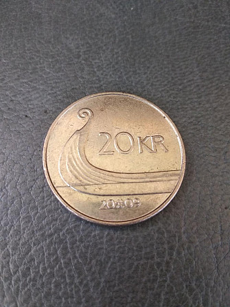 Човен вікінгів. Монета 20 крон. 2007 рік, Норвегія. (БД) Полтава - фото 1
