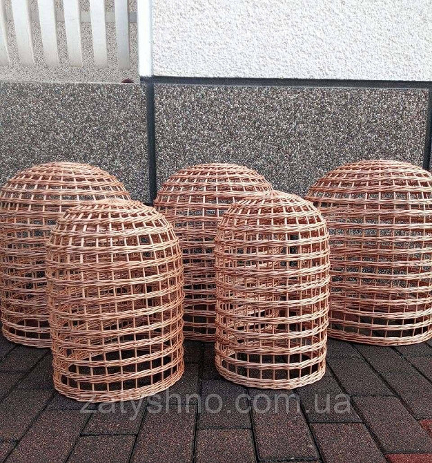 Люстра плетена з візерунком купол із лози Київ - фото 2