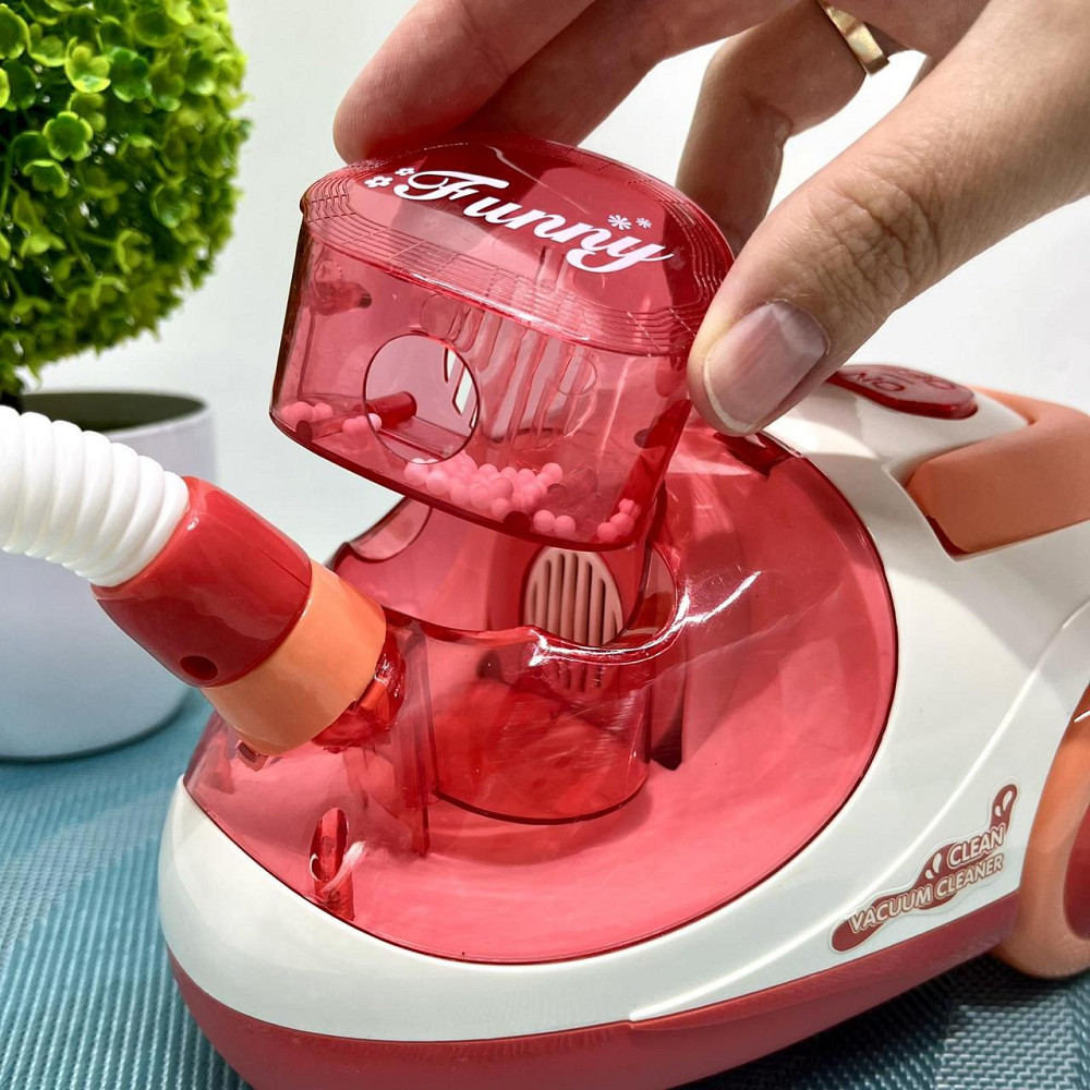 Набір для прибирання з пилососом світловими ефектами 12 предметів Червоний (8023) Чернігів - фото 6