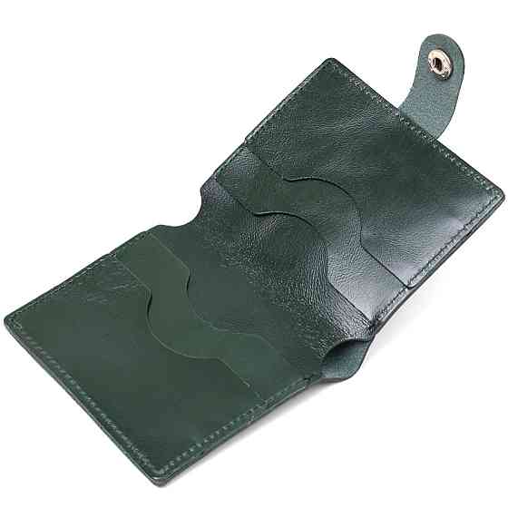 Практичное кожаное портмоне Shvigel 16504 Зеленый Киев