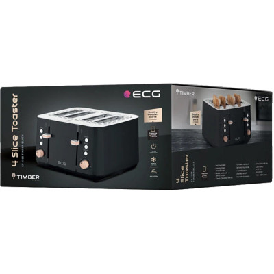Тостер ECG ST 4768 Timber Black Винница - изображение 6