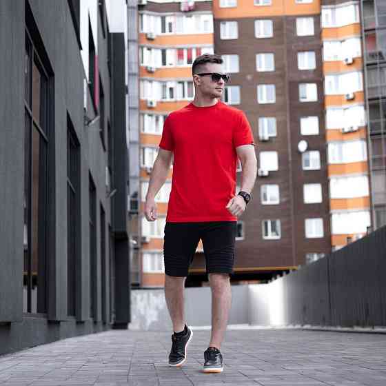 Мужская хлопковая футболка Pobedov Peremoga красная Киев