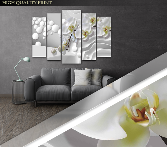 Модульна картина Квіти Орхідея Art-258_5 ( 80х118см ) Київ