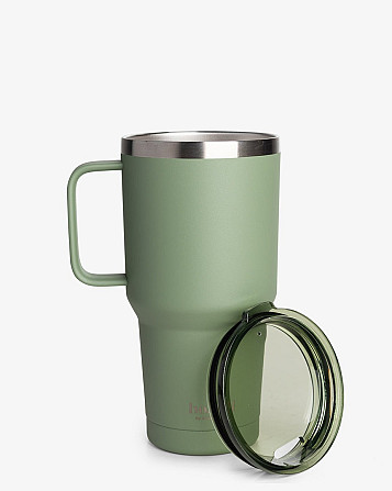 Термостакан (ізольована чашка) Bohtal з ручкою з нержавіючої сталі Tumbler Green 900 ml Каменское - изображение 1