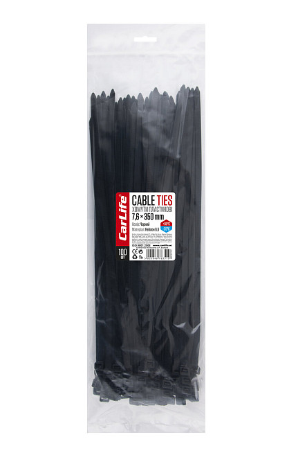 Хомути пластикові чорні 7,6x350мм, 100шт Киев - изображение 1