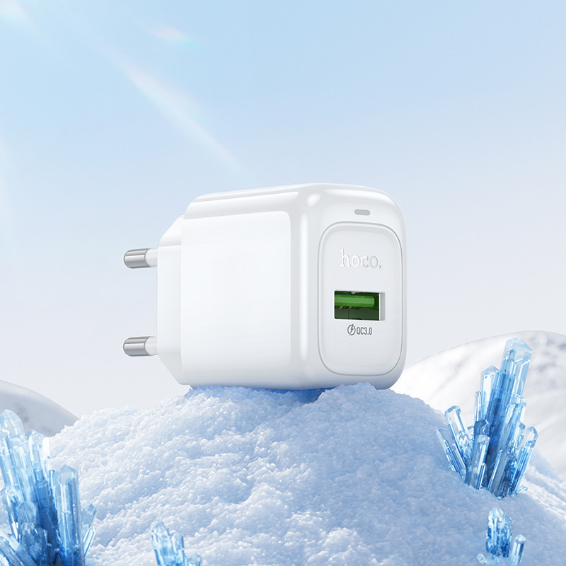Мережевий зарядний пристрій з кабелем HOCO CS52A Surplus single-port QC3.0 charger set(Type-C) White Одеса - фото 9