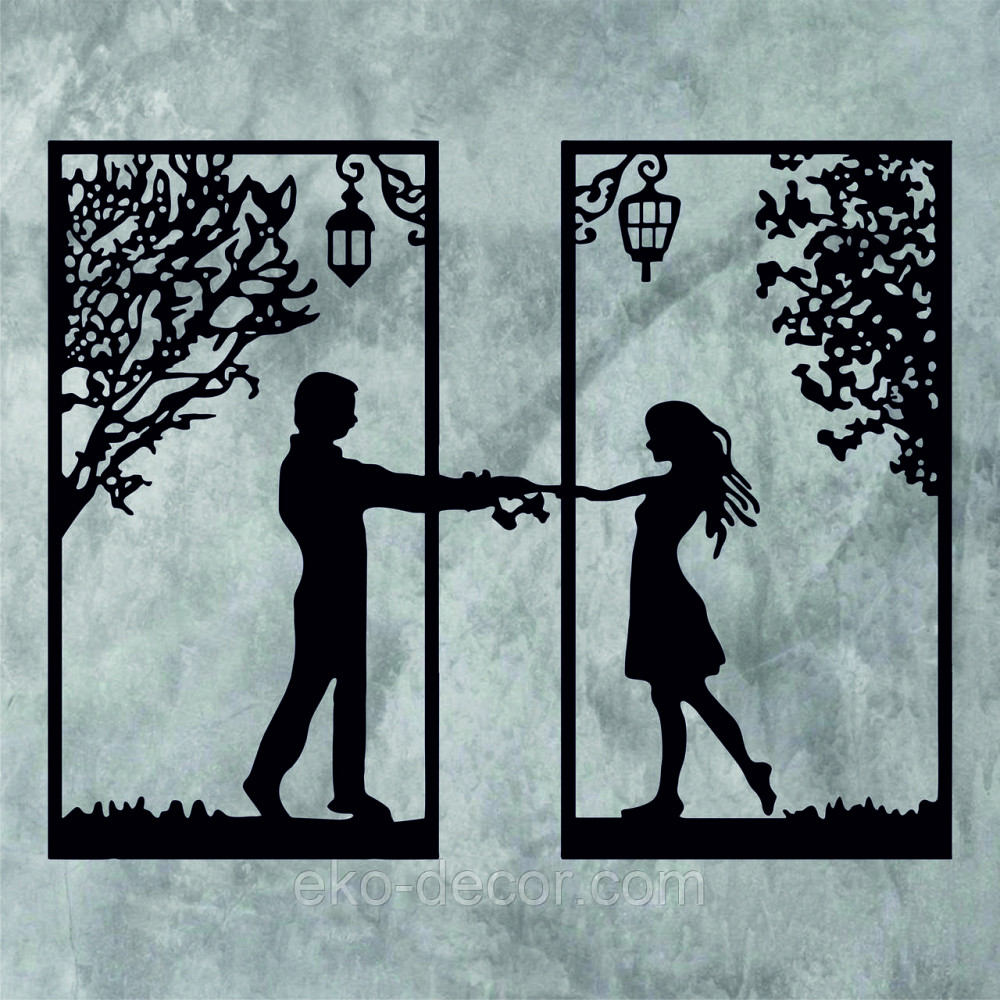 Декоративное настенное Панно «Девушка и парень» Декор на стену 110*87 см, Черный Киев - изображение 10