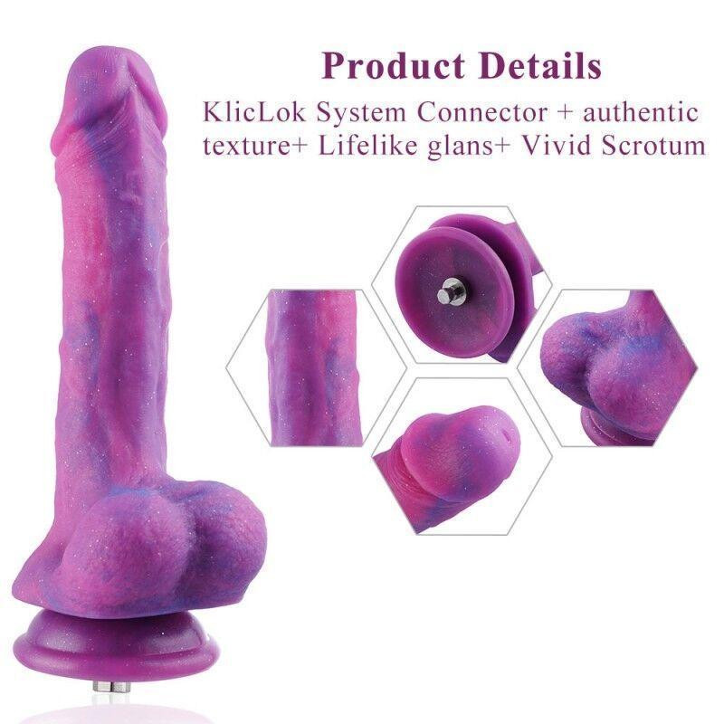Фалоімітатор 8.2″ з вібрацією для секс-машин Hismith Purple Silicone Dildo with Vibe, KlicLok Sex Aura Київ - фото 8