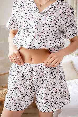 Піжама жіноча муслінова шорти і сорочка M Леопард Харків