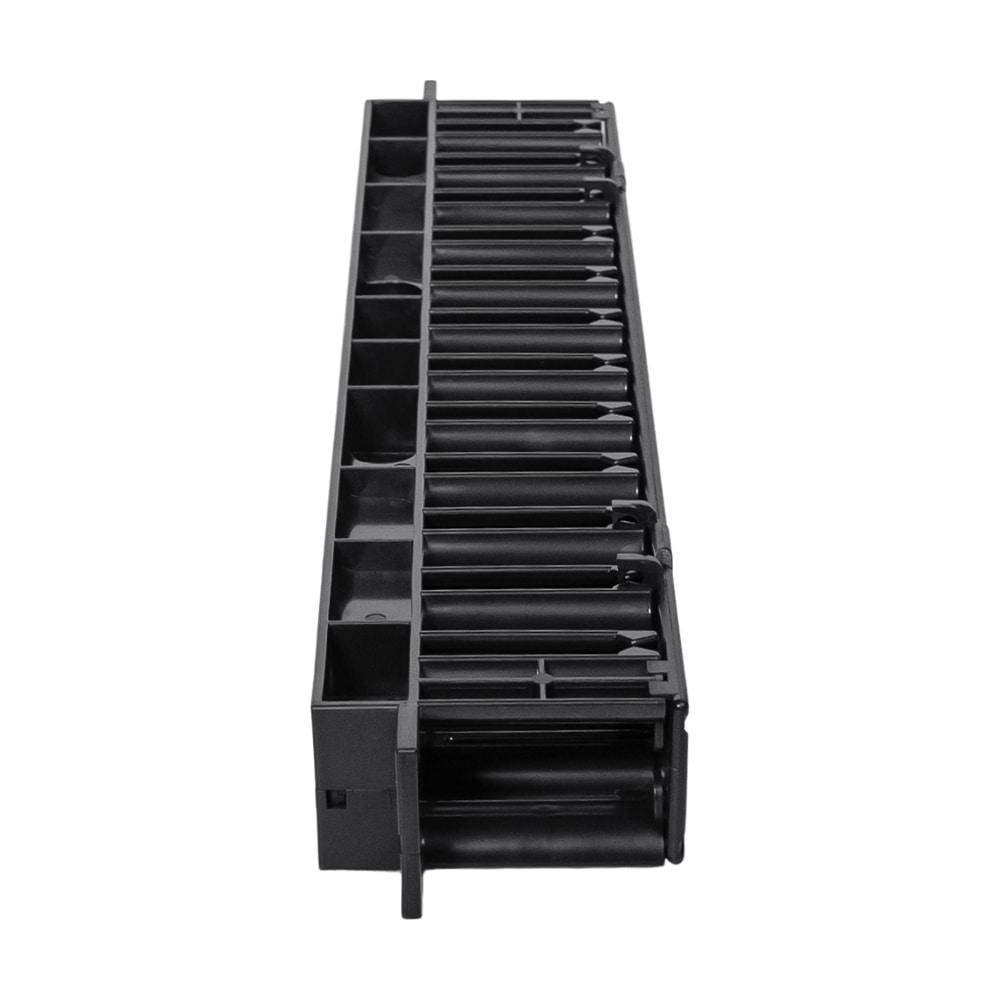 Кабельний організатор Trinix TRX-1U/CM-HP Black horizontal горизонтальний пластиковий на 12 портів для комутаційної шафи 19